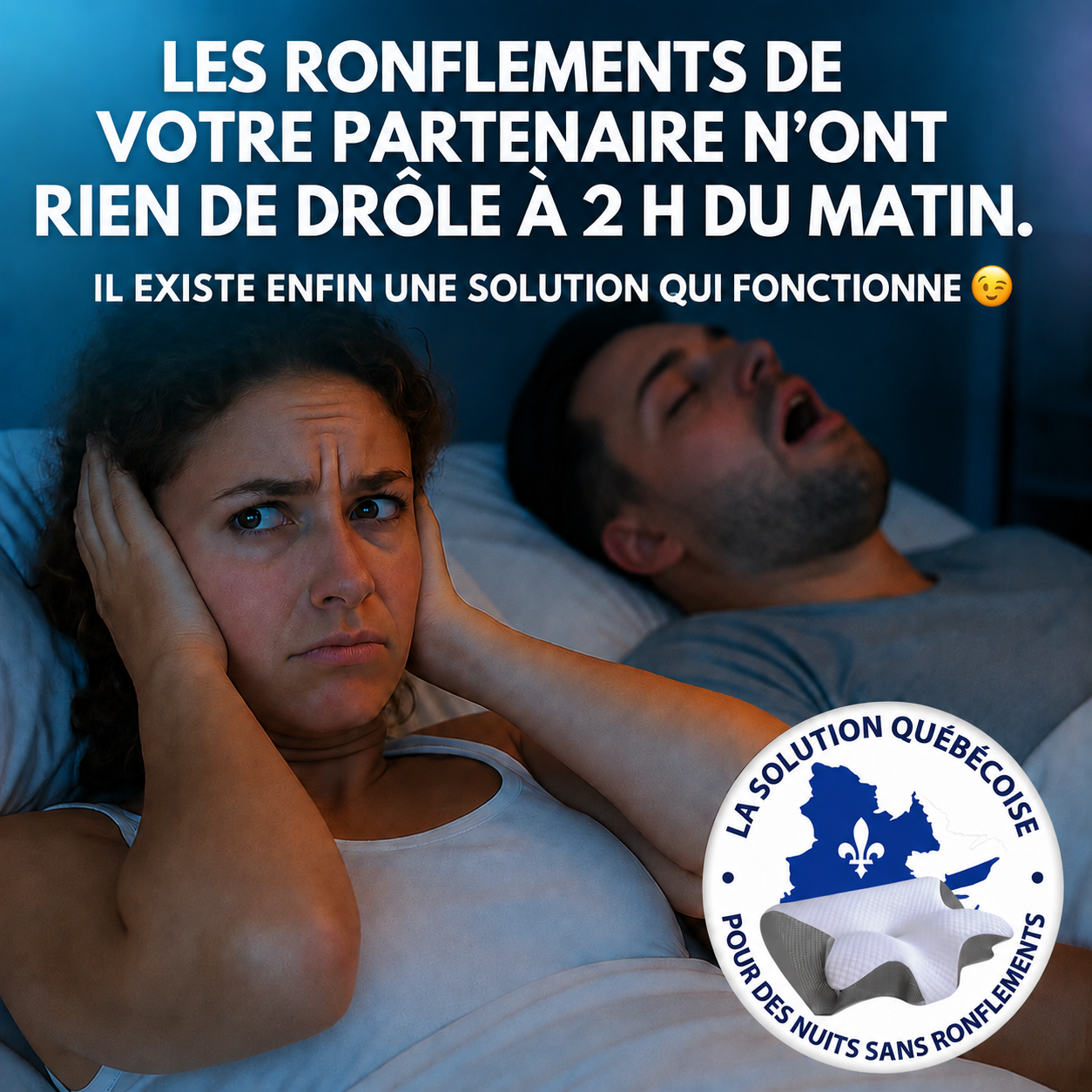 NeuroSleep™ Pro — Le seul oreiller conçu pour fonctionner avec NeuroAir : il maintient vos voies respiratoires dégagées pendant que les impulsions neuronales font leur travail.